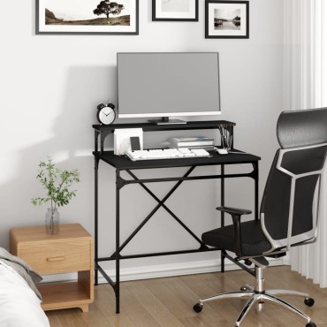vidaXL Γραφείο Μαύρο 80x50x90cm από Επεξεργασμένο Ξύλο 1 τεμ.