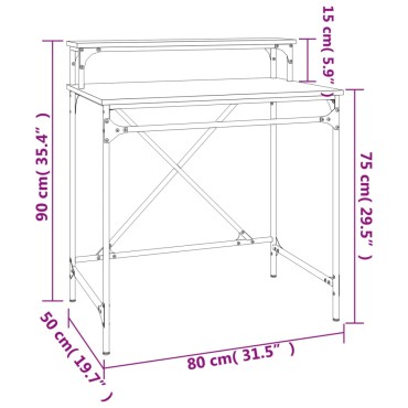 vidaXL Γραφείο Μαύρο 80x50x90cm από Επεξεργασμένο Ξύλο 1 τεμ.
