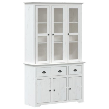 vidaXL Μπουφές BODO Λευκός 115,5x43x200,5cm από Μασίφ Ξύλο Πεύκου 1 τεμ.