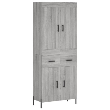 vidaXL Ντουλάπι Γκρι Sonoma 69,5x34x180cm Επεξεργασμένο Ξύλο 1 τεμ.
