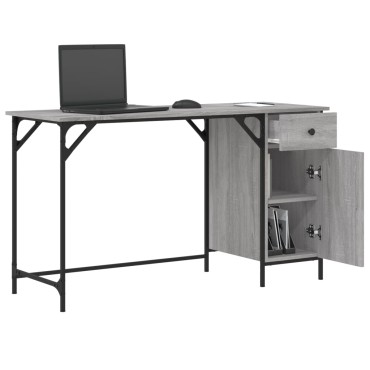 vidaXL Γραφείο Υπολογιστή Γκρι Sonoma 131x48x75cm Επεξεργασμένο Ξύλο 1 τεμ.