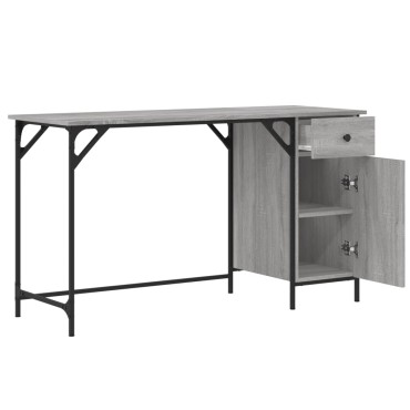 vidaXL Γραφείο Υπολογιστή Γκρι Sonoma 131x48x75cm Επεξεργασμένο Ξύλο 1 τεμ.