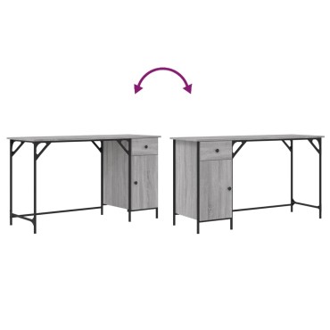 vidaXL Γραφείο Υπολογιστή Γκρι Sonoma 131x48x75cm Επεξεργασμένο Ξύλο 1 τεμ.