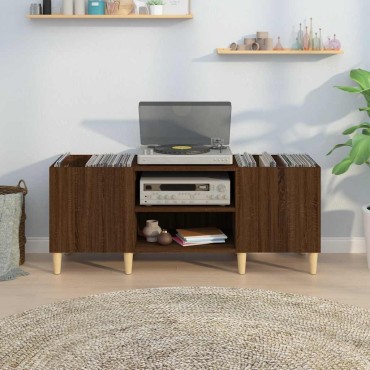 vidaXL Δισκοθήκη Καφέ Δρυς 121x38x48cm από Επεξεργασμένο Ξύλο 1 τεμ.