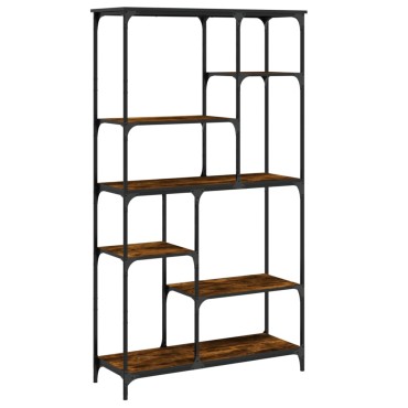 vidaXL Βιβλιοθήκη Καπν. Δρυς 99x35,5x176cm Επεξεργ. Ξύλο/Ατσάλι 1 τεμ.