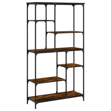 vidaXL Βιβλιοθήκη Καπν. Δρυς 99x35,5x176cm Επεξεργ. Ξύλο/Ατσάλι 1 τεμ.