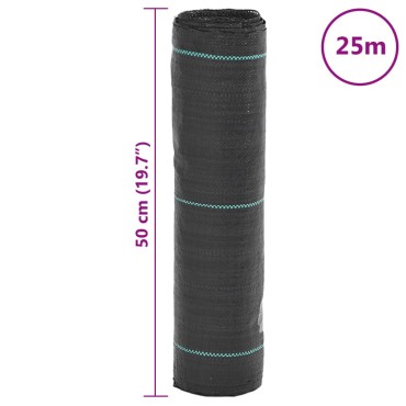 vidaXL Μεμβράνη Εδαφοκάλυψης Μαύρη 0,5x25 μ. από Πολυπροπυλένιο