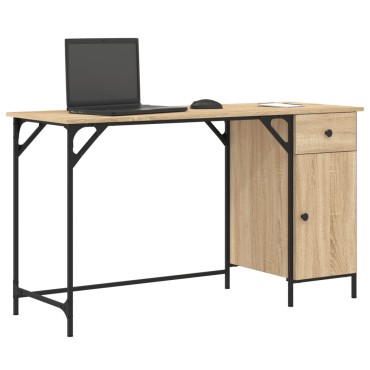 vidaXL Γραφείο Υπολογιστή Sonoma Δρυς 131x48x75cm Επεξεργασμένο Ξύλο 1 τεμ.