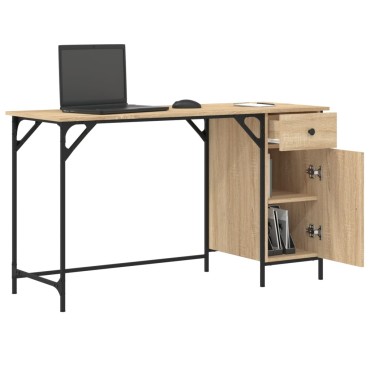 vidaXL Γραφείο Υπολογιστή Sonoma Δρυς 131x48x75cm Επεξεργασμένο Ξύλο 1 τεμ.