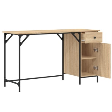 vidaXL Γραφείο Υπολογιστή Sonoma Δρυς 131x48x75cm Επεξεργασμένο Ξύλο 1 τεμ.