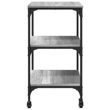 vidaXL Τρόλεϊ Κουζίνας Sonoma Γκρι 60x41x76cm από Επεξεργασμένο Ξύλο 1 τεμ.