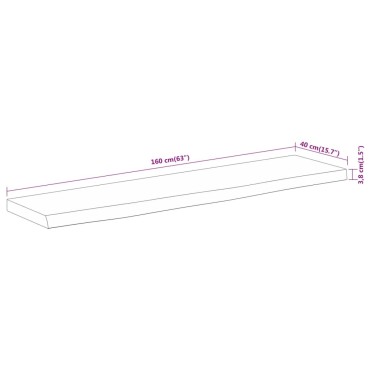 vidaXL Επιφάνεια Τραπεζιού Ορθογώνια 160x40x3,8cm Μασίφ Ξύλο Ακακίας 1 τεμ.