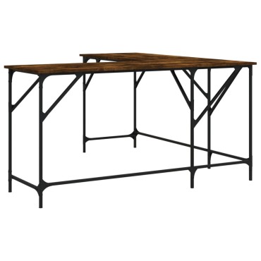 vidaXL Γραφείο Καπνιστή Δρυς 149x149x75cm από Επεξεργασμένο Ξύλο 1 τεμ.