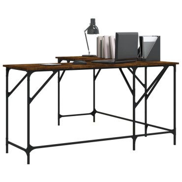 vidaXL Γραφείο Καπνιστή Δρυς 149x149x75cm από Επεξεργασμένο Ξύλο 1 τεμ.