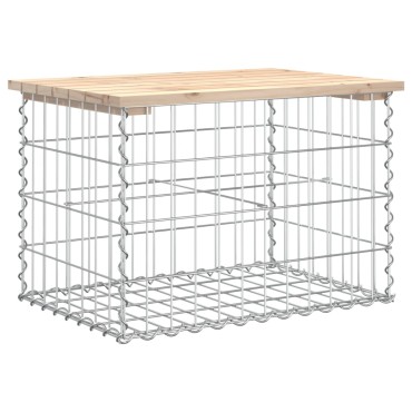 vidaXL Παγκάκι Κήπου Συρματοκιβώτιο 63x44x42cm από Μασίφ Ξύλο Πεύκου 1 τεμ.
