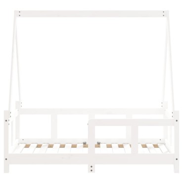 vidaXL Πλαίσιο Παιδικού Κρεβατιού Λευκό 70x140cm Μασίφ Ξύλο Πεύκου 1 τεμ. - Μονό