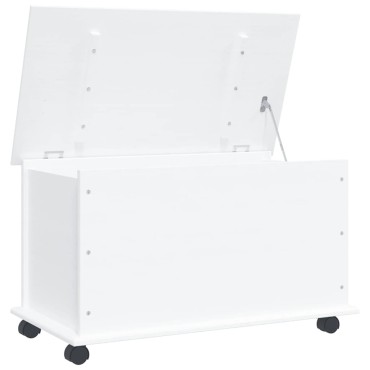 vidaXL Μπαούλο με Ρόδες ALTA Λευκό 73x39,5x43cm Μασίφ Ξύλο Πεύκου 1 τεμ.