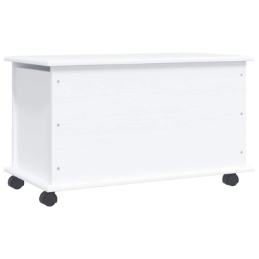 vidaXL Μπαούλο με Ρόδες ALTA Λευκό 73x39,5x43cm Μασίφ Ξύλο Πεύκου 1 τεμ.