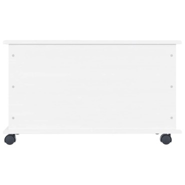 vidaXL Μπαούλο με Ρόδες ALTA Λευκό 73x39,5x43cm Μασίφ Ξύλο Πεύκου 1 τεμ.