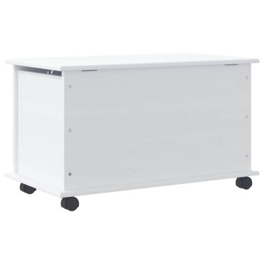 vidaXL Μπαούλο με Ρόδες ALTA Λευκό 73x39,5x43cm Μασίφ Ξύλο Πεύκου 1 τεμ.