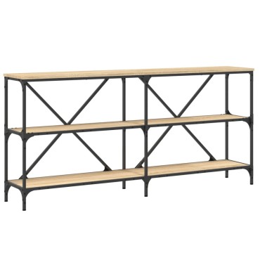 vidaXL Τραπέζι Κονσόλα Sonoma Δρυς 160x30x75cm Επεξ. Ξύλο/Σίδηρος 1 τεμ.