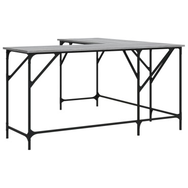 vidaXL Γραφείο Γκρι Sonoma 149x149x75cm από Επεξεργασμένο Ξύλο 1 τεμ.