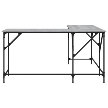 vidaXL Γραφείο Γκρι Sonoma 149x149x75cm από Επεξεργασμένο Ξύλο 1 τεμ.