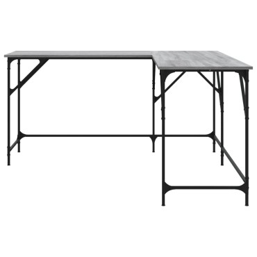 vidaXL Γραφείο Γκρι Sonoma 149x149x75cm από Επεξεργασμένο Ξύλο 1 τεμ.