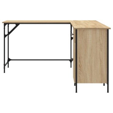 vidaXL Γραφείο Sonoma Δρυς 141x141x75cm από Επεξεργασμένο Ξύλο 1 τεμ.