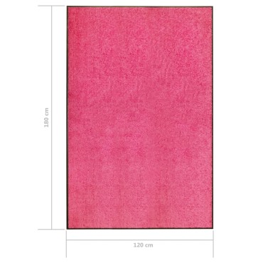 vidaXL Πατάκι Εισόδου Πλενόμενο Ροζ 120 x 180 εκ.