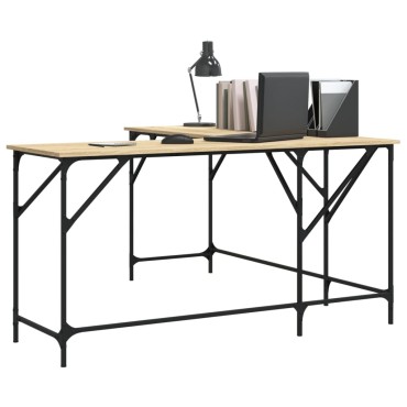 vidaXL Γραφείο Sonoma Δρυς 149x149x75cm από Επεξεργασμένο Ξύλο 1 τεμ.