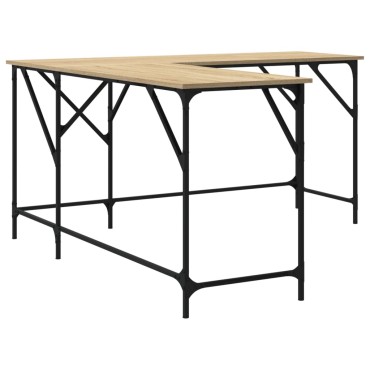 vidaXL Γραφείο Sonoma Δρυς 149x149x75cm από Επεξεργασμένο Ξύλο 1 τεμ.