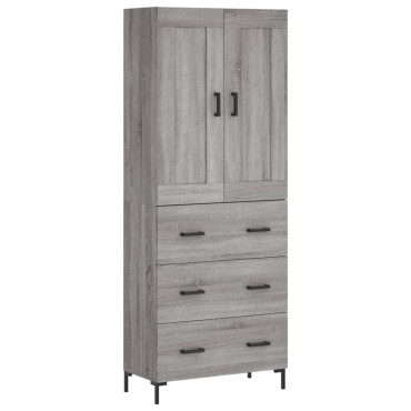 vidaXL Ντουλάπι Γκρι Sonoma 69,5x34x180cm Επεξεργασμένο Ξύλο 1 τεμ.