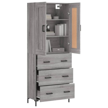 vidaXL Ντουλάπι Γκρι Sonoma 69,5x34x180cm Επεξεργασμένο Ξύλο 1 τεμ.