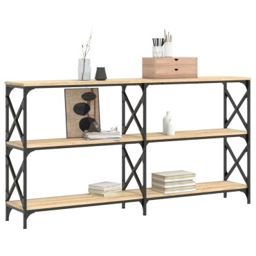 vidaXL Τραπέζι Κονσόλα Sonoma Δρυς 156x28x80,5cm Επεξεργ. Ξύλο 1 τεμ.