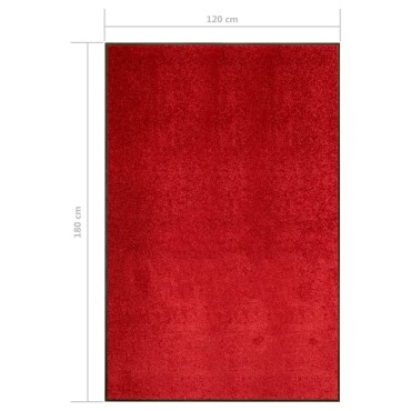 vidaXL Πατάκι Εισόδου Πλενόμενο Κόκκινο 120 x 180 εκ.
