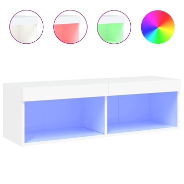 vidaXL Έπιπλο Τηλεόρασης με LED Λευκό 100x30x30cm