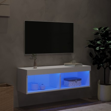 vidaXL Έπιπλο Τηλεόρασης με LED Λευκό 100x30x30cm