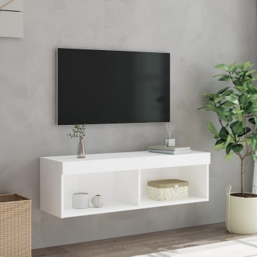 vidaXL Έπιπλο Τηλεόρασης με LED Λευκό 100x30x30cm