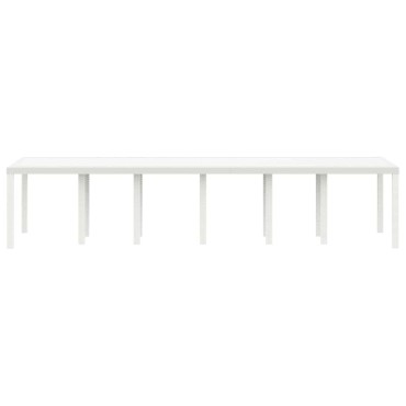 vidaXL Τραπέζι Κήπου Λευκό 350x100x74cm συνθετικό ρατάν 1 τεμ.
