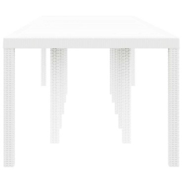 vidaXL Τραπέζι Κήπου Λευκό 350x100x74cm συνθετικό ρατάν 1 τεμ.