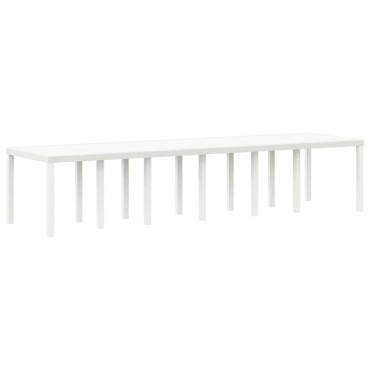 vidaXL Τραπέζι Κήπου Λευκό 350x100x74cm συνθετικό ρατάν 1 τεμ.