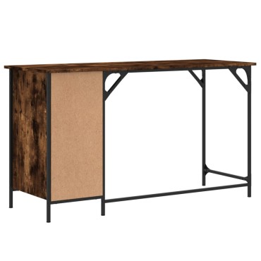 vidaXL Γραφείο Υπολογιστή Καπνιστή Δρυς 131x48x75cm από Επεξεργ. Ξύλο 1 τεμ.