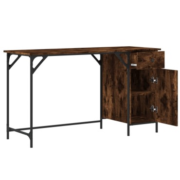 vidaXL Γραφείο Υπολογιστή Καπνιστή Δρυς 131x48x75cm από Επεξεργ. Ξύλο 1 τεμ.