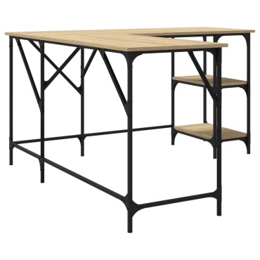 vidaXL Γραφείο Sonoma Δρυς 139x139x75cm από Επεξεργασμένο Ξύλο 1 τεμ.