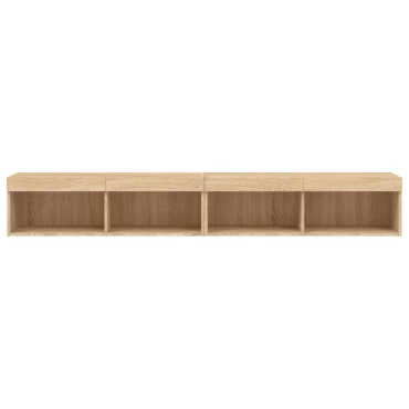 vidaXL Έπιπλα Τηλεόρασης με LED 2 τεμ. Sonoma Δρυς 100x30x30cm