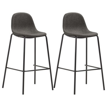 vidaXL Σετ Επίπλων Μπαρ 3 τεμ. Σκούρο Γκρι Υφασμάτινο 60x60x111cm