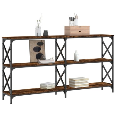 vidaXL Τραπέζι Κονσόλα Καπνιστή Δρυς 156x28x80,5cm Επεξεργασμένο Ξύλο 1 τεμ.