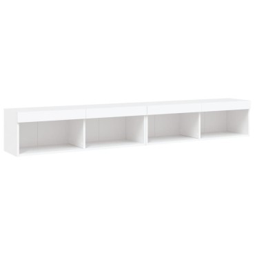 vidaXL Έπιπλα Τηλεόρασης με LED 2 τεμ. Λευκά 100x30x30cm