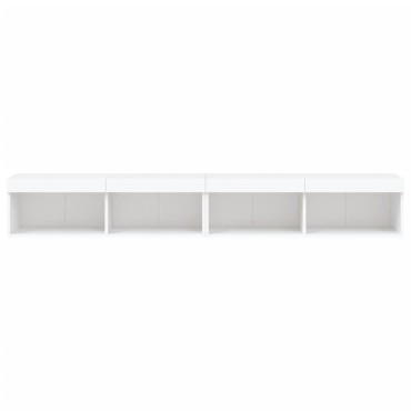 vidaXL Έπιπλα Τηλεόρασης με LED 2 τεμ. Λευκά 100x30x30cm